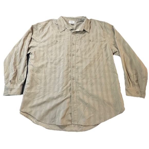 Knightsbridge men’s button-down shirt 3x Tan Texture Long Sleeve Casual - Picture 1 of 7